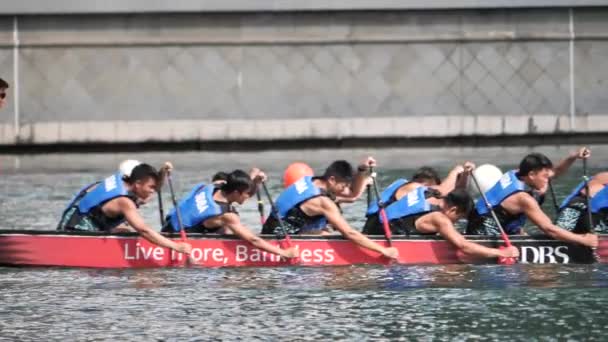 Slow Motion Dbs River Regatta 2019 — Stock Video