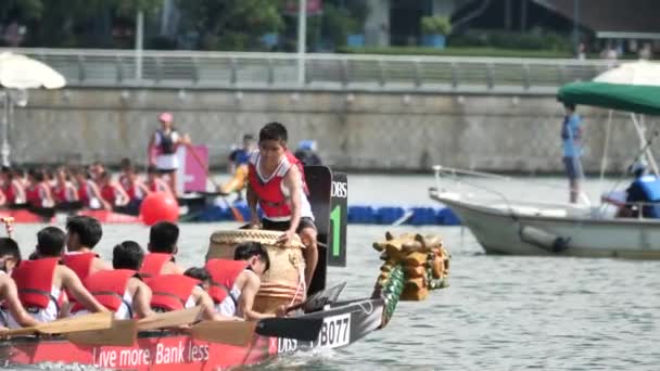 Yavaş Hareket Dbs River Regatta 2019 — Stok video