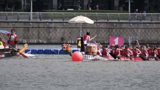 Yavaş Hareket Dbs River Regatta 2019 — Stok video