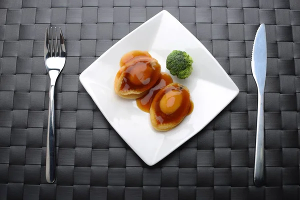 Top view of Abalone servings in a resturant. — Stock Photo, Image