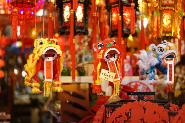 Brinquedo Leão Dança Venda Durante Ano Novo Chinês — Fotografia de Stock