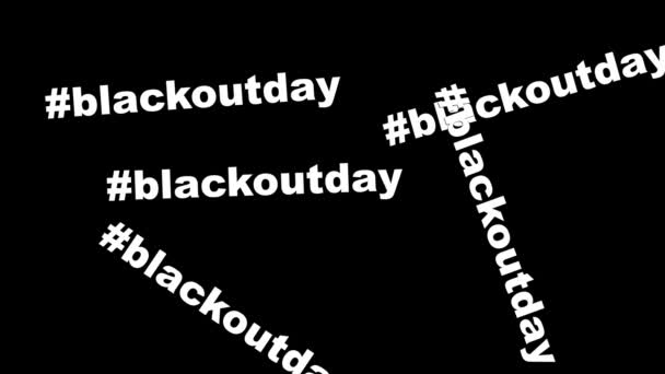 Black out day word cloud on a black background. End racism. Stop racism — Stock Video