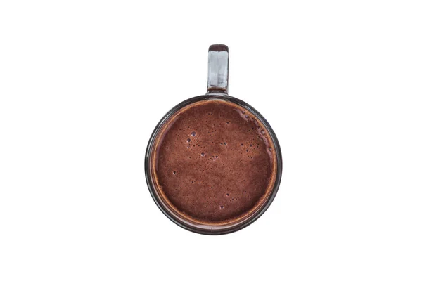 Ізольований Гарячий Шоколад Rich Dark Chocolate Міні Кухольці Прозорим Склом — стокове фото