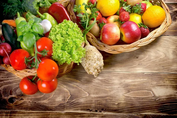 Comida Saludable Frutas Verduras Orgánicas Alimentación Saludable — Foto de Stock
