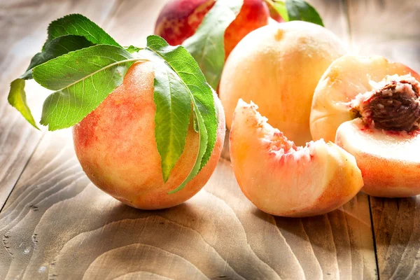 Juicy Peach Delicious Peach Healthy Diet Healthy Eating Organic Peach — Stock Photo, Image