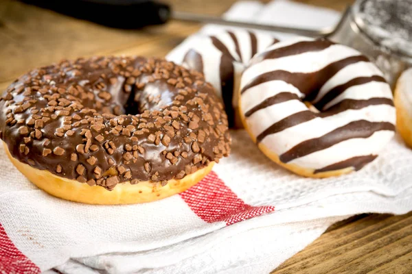 Donut Chocolate Dulces Para Placer Donut Americano — Foto de Stock