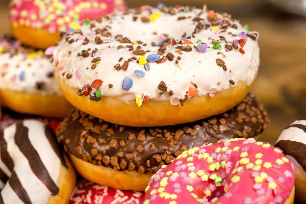 Sweet Delicacy Donut American Donuts Closeup Stock Photo