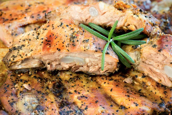 Gegrilde Ribben Gekruid Met Een Pittige Heerlijke Maaltijd — Stockfoto