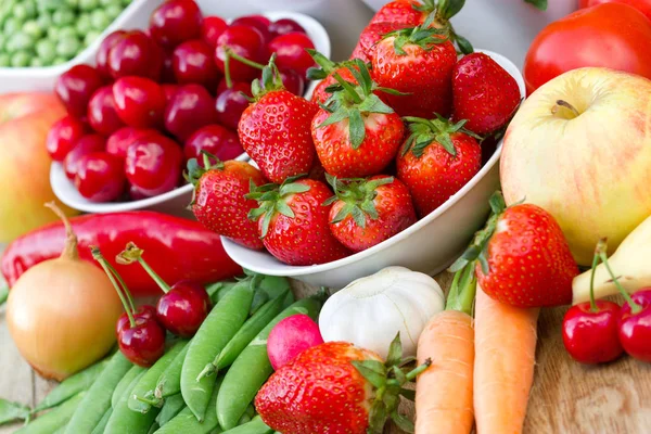 Healthy Organic Food Fresh Fruit Vegetable Everyday Diet — Stock Photo, Image
