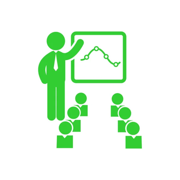 Teaching, training, team, team work,business presentation, business team training green color icon