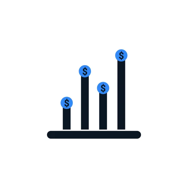 Ikona Statistiky Zisku Ikona Růstového Grafu — Stockový vektor