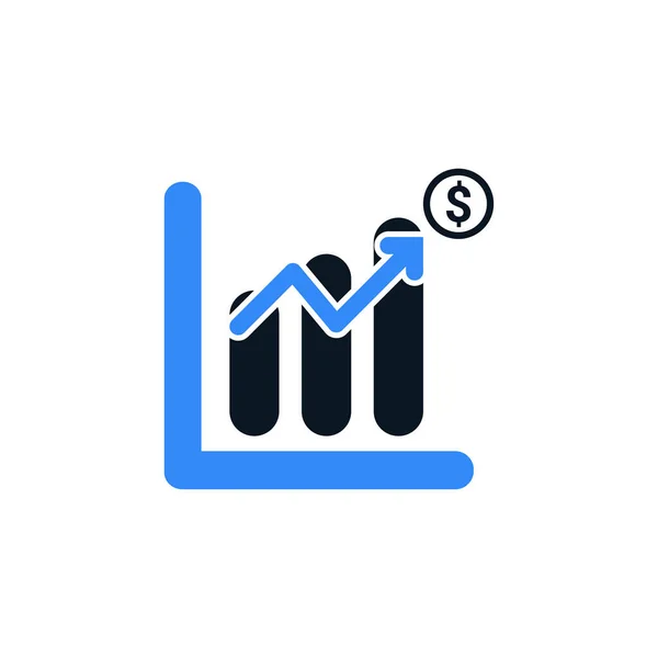 Ikona Statistiky Zisku Ikona Růstového Grafu — Stockový vektor