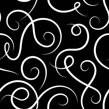 Sorunsuz siyah ve beyaz arka plan ile bukleler