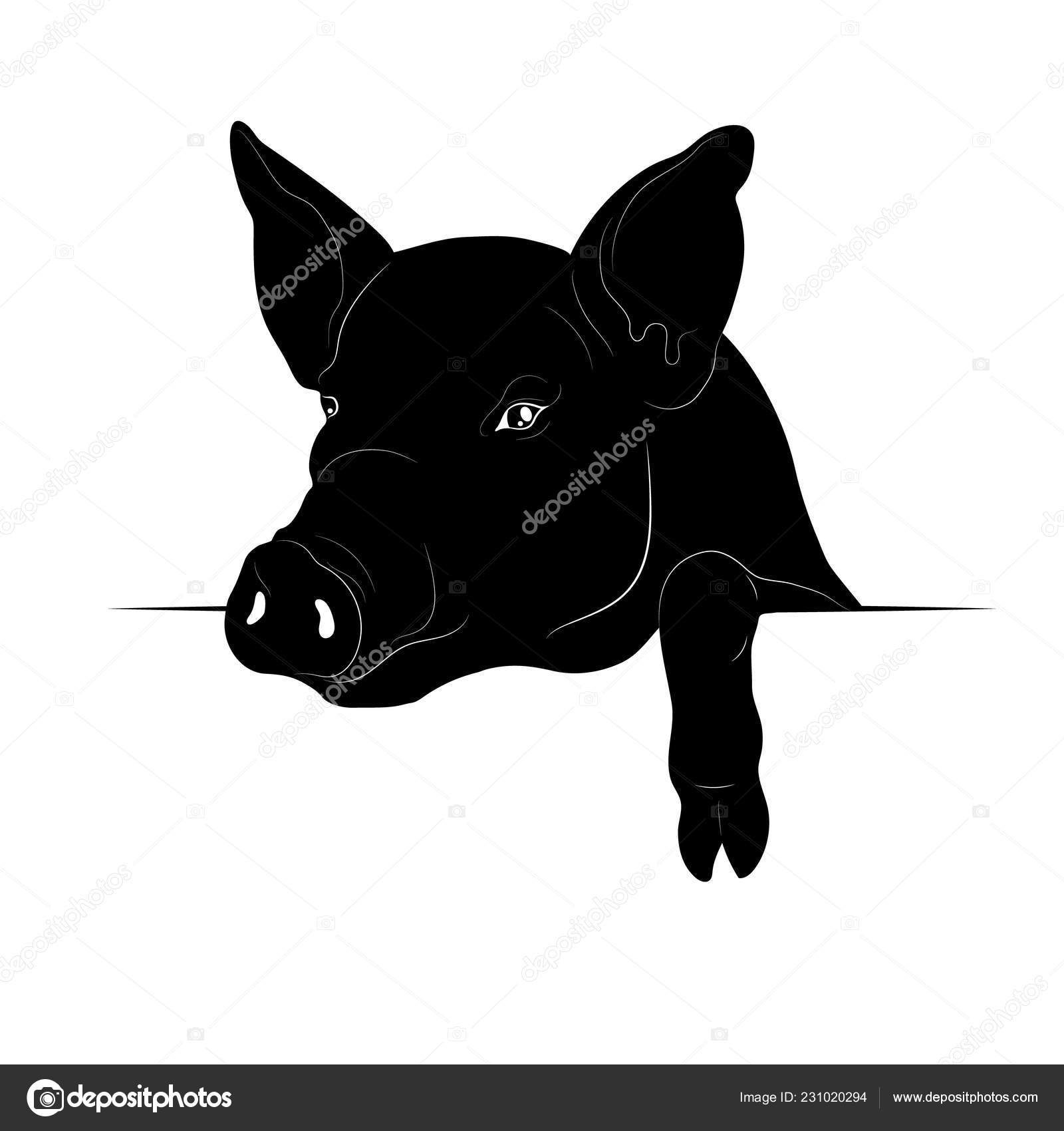 Vektorillustrasjon Svart Silhuett Gris stockvektor © jujoliya.gmail.com  #231020294, image size:1600x1700