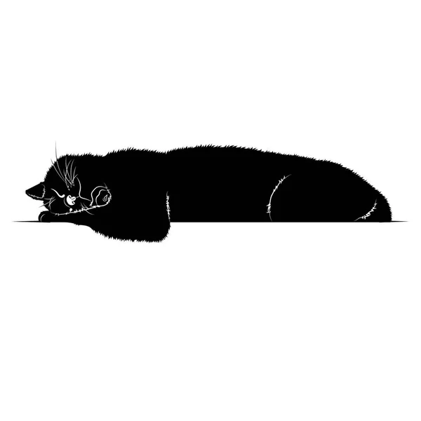 Ilustração Vetorial Silhueta Preta Gato —  Vetores de Stock
