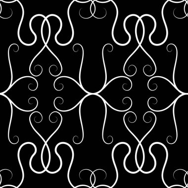 Vektör illüstrasyon. Bukleler ile dikişsiz siyah ve beyaz arka plan. Eps 8