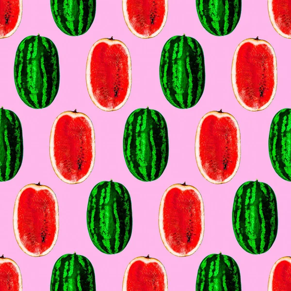 Naadloze Patroon Watermeloen Achtergrond Perfect Voor Shirt Wenskaarten Inwikkeling Van — Stockfoto