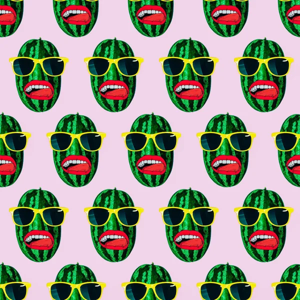 Naadloze Mode Watermeloen Patroon Gebruik Voor Shirt Wenskaarten Inwikkeling Papier — Stockfoto