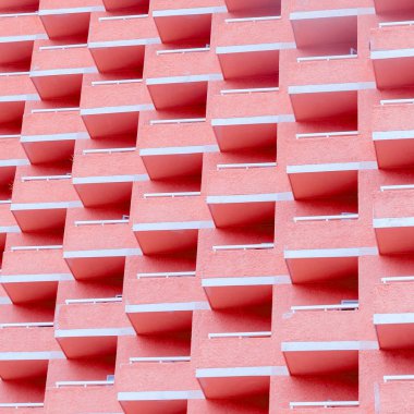 Balkon. Geometri. Pembe minimal sanat