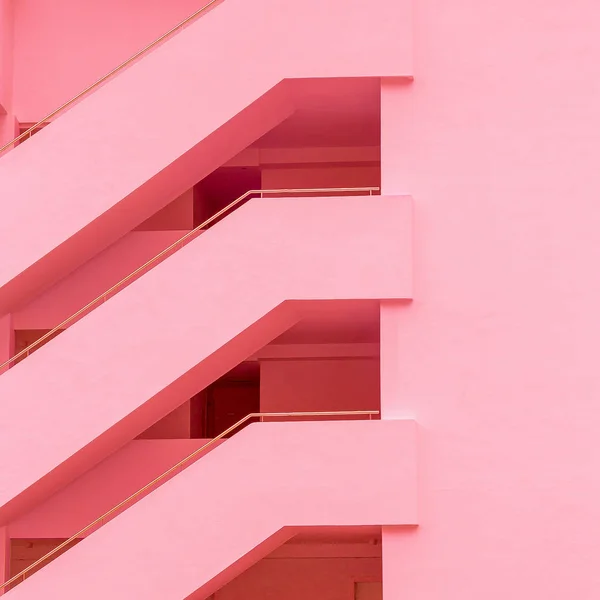 Μπαλκόνια Γεωμετρία Minimal Διάθεση Και Ροζ Μόδας — Φωτογραφία Αρχείου