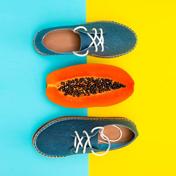 Şık kot ayakkabılar. Yaz düz yatıyordu bak