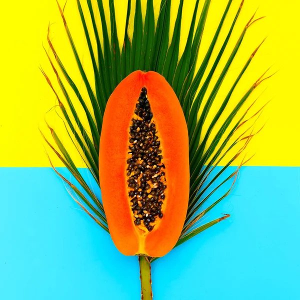 Tropikal Vibes Papaya Renkli Sanat — Stok fotoğraf