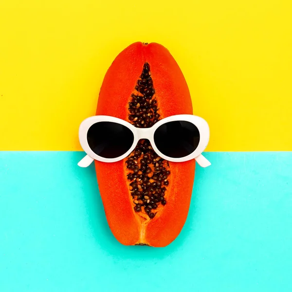 Papaya Minimal Beach Colorful Mood — Stock Photo, Image