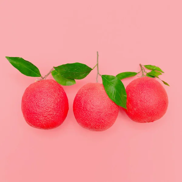 Naranjas Frescas Colorido Plano Laico Arte — Foto de Stock
