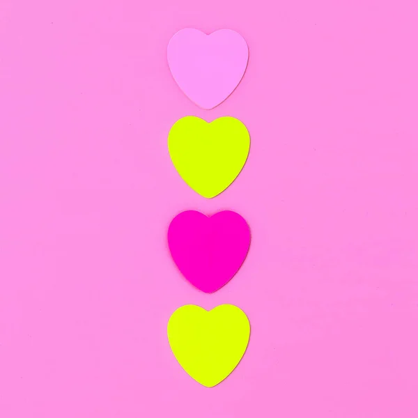 Mini Corazones Color Caramelo Moda Arte Minimalista —  Fotos de Stock