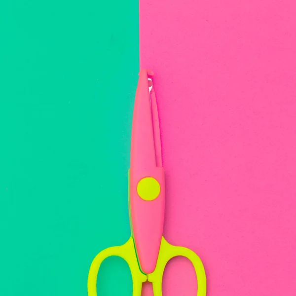 Nůžky Minimální Candy Barvy Umění — Stock fotografie