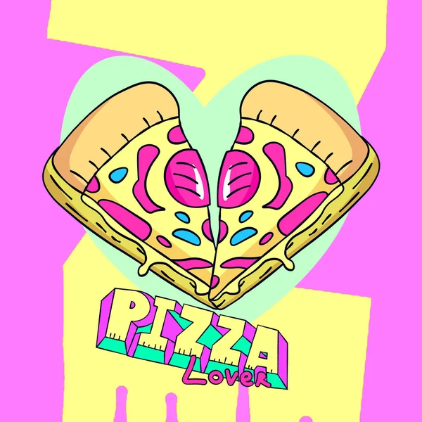 Sztuka Współczesna Kolaż Pizza Kochanka Fast Food Minimalne Projektu — Zdjęcie stockowe