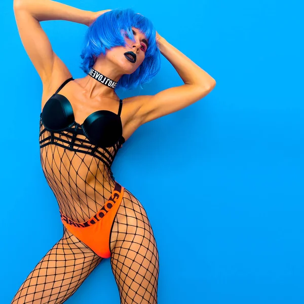 Night Club Party Stil Sexig Modell Freak Part Vibes — Stockfoto