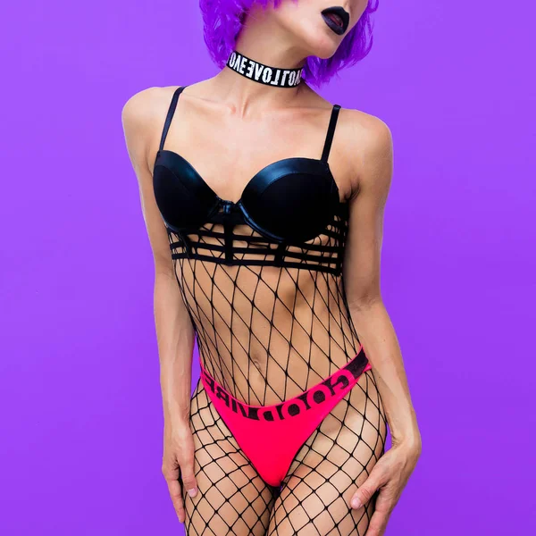 Freak Party Sexy Modell Nachtclub Stil Modeklub Outfit — Stockfoto