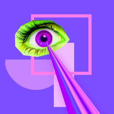 Renkli göz lazer ile. En az kolaj sanat