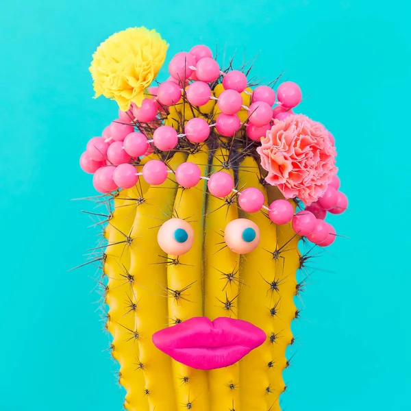 Hawaiian Cactus Pretty Lady Cactus Minimal Fashion Art — Stock Photo, Image