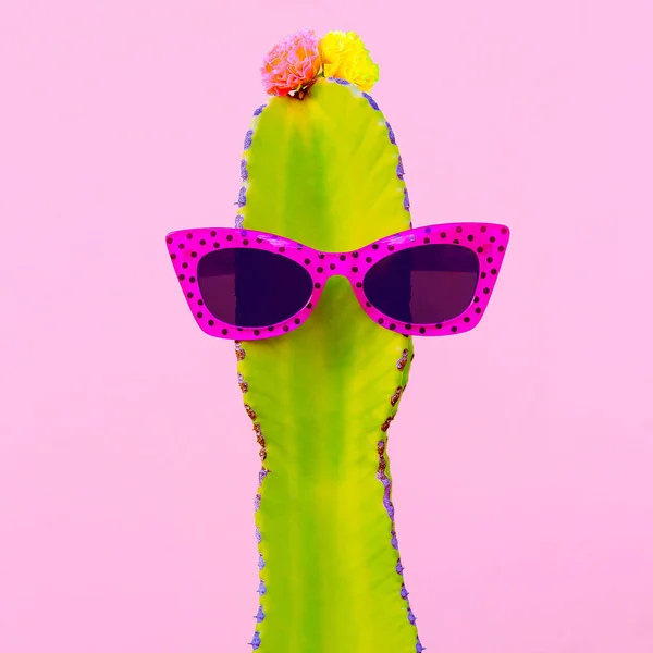 Kaktusz Stílusos Napszemüveg Nyári Kiegészítők Divat Trend — Stock Fotó