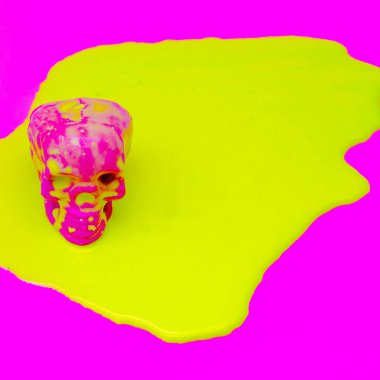 Kafatası asit boya. En az Tasarım sanat