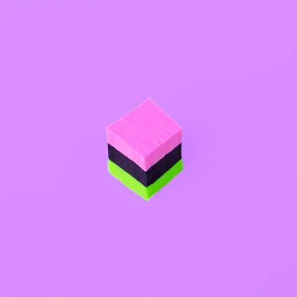 Концепція мінімальних кольорів пастельних кубів — стокове фото