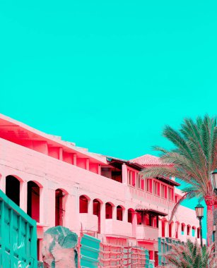 Pembe renk kavramı. Tropikal konum. Kanarya Adası