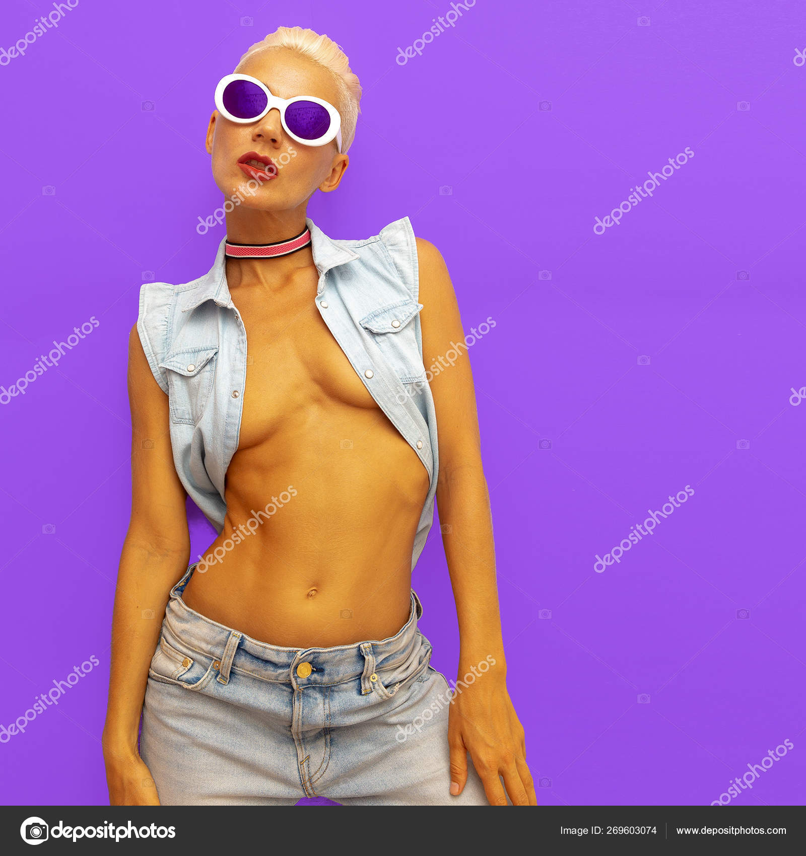 sexy denim outfit