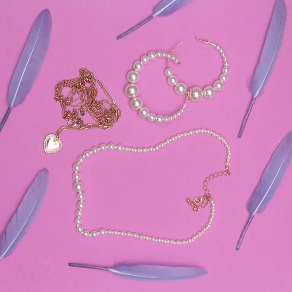 Fashion Jewelry Pearls Wedding Lady Style — Stock Photo, Image