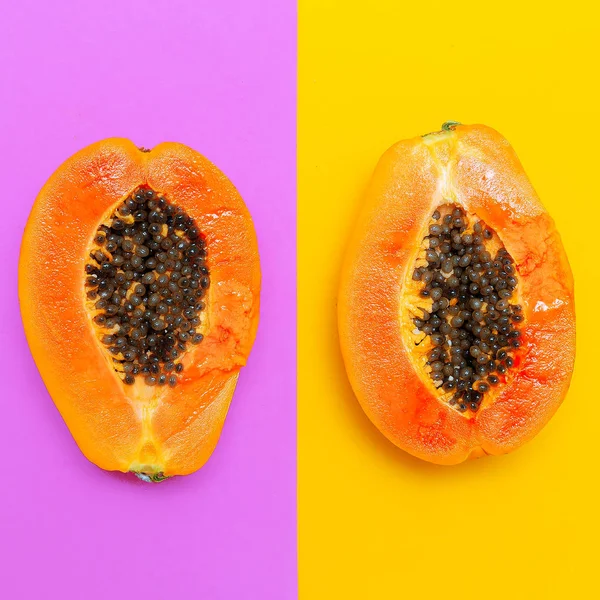 Papaya nový koncept s minimálním Veganem — Stock fotografie