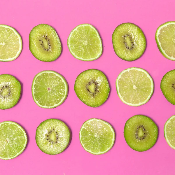 Kiwi Lime pattern. Fresh fruits design concept — Stock Photo, Image