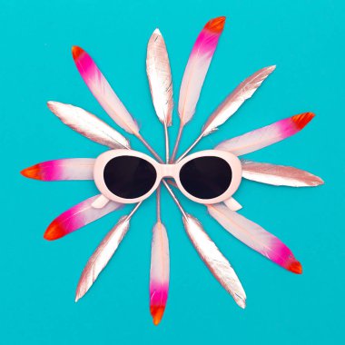 Güneş Gözlüğü Moda Aksesuar. Yaz düz döşeme sanat