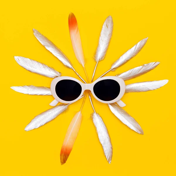 Sunglasses Fashion Accessory. Summer flat lay creative art