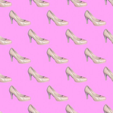 Dikişsiz desen. Moda Vintage Bayan ayakkabı. T-shirt için kullanım, gr
