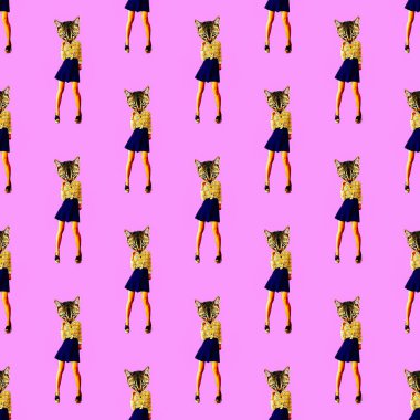 Dikişsiz desen. Dans Kitty