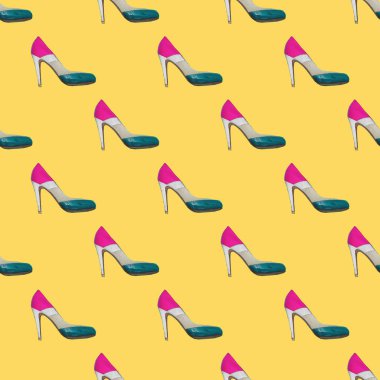 Kusursuz desen. Vintage kadın ayakkabıları. T-shirt, tebrik için kullanın