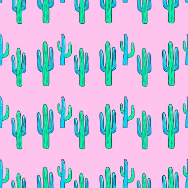 Kusursuz desen. Kaktüs. T-shirt, tebrik kartları, şal için kullanın