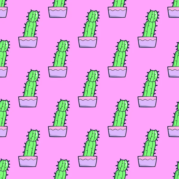 Patrón sin costuras. Cactus sobre fondo rosa. Uso para la camiseta, gr —  Fotos de Stock